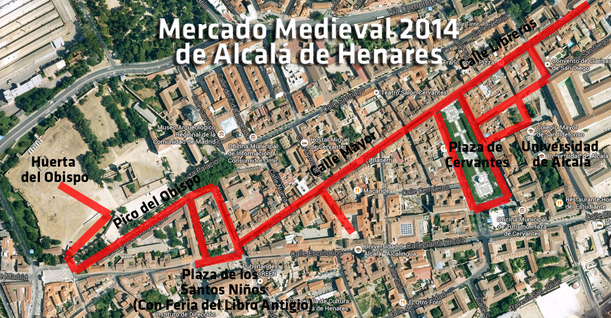 Mapa Mercado Medieval 2014 de Alcalá de Henares