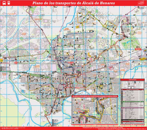 Plano de transportes de Madrid y Alcalá de Henares