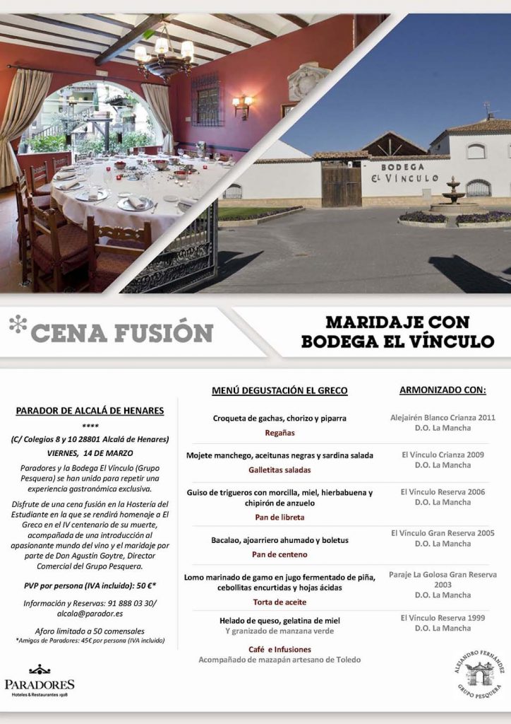 MENÚ EL GRECO Y BODEGA EL VÍNCULO