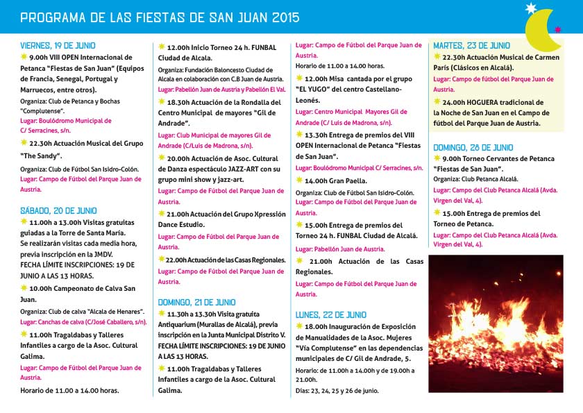 Programa Fiestas de San Juan 2015