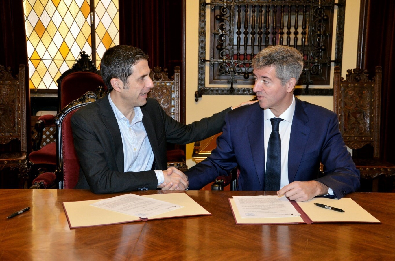 Alcalde de la ciudad, Javier Rodríguez Palacios, y el Consejero Delegado del Club, Miguel Ángel Gil (1)