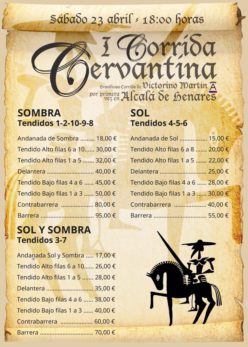 Precios Corrida Cervantina 2016