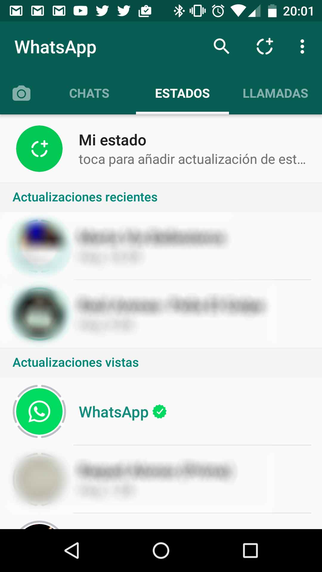 nuevos estados de Whatsapp