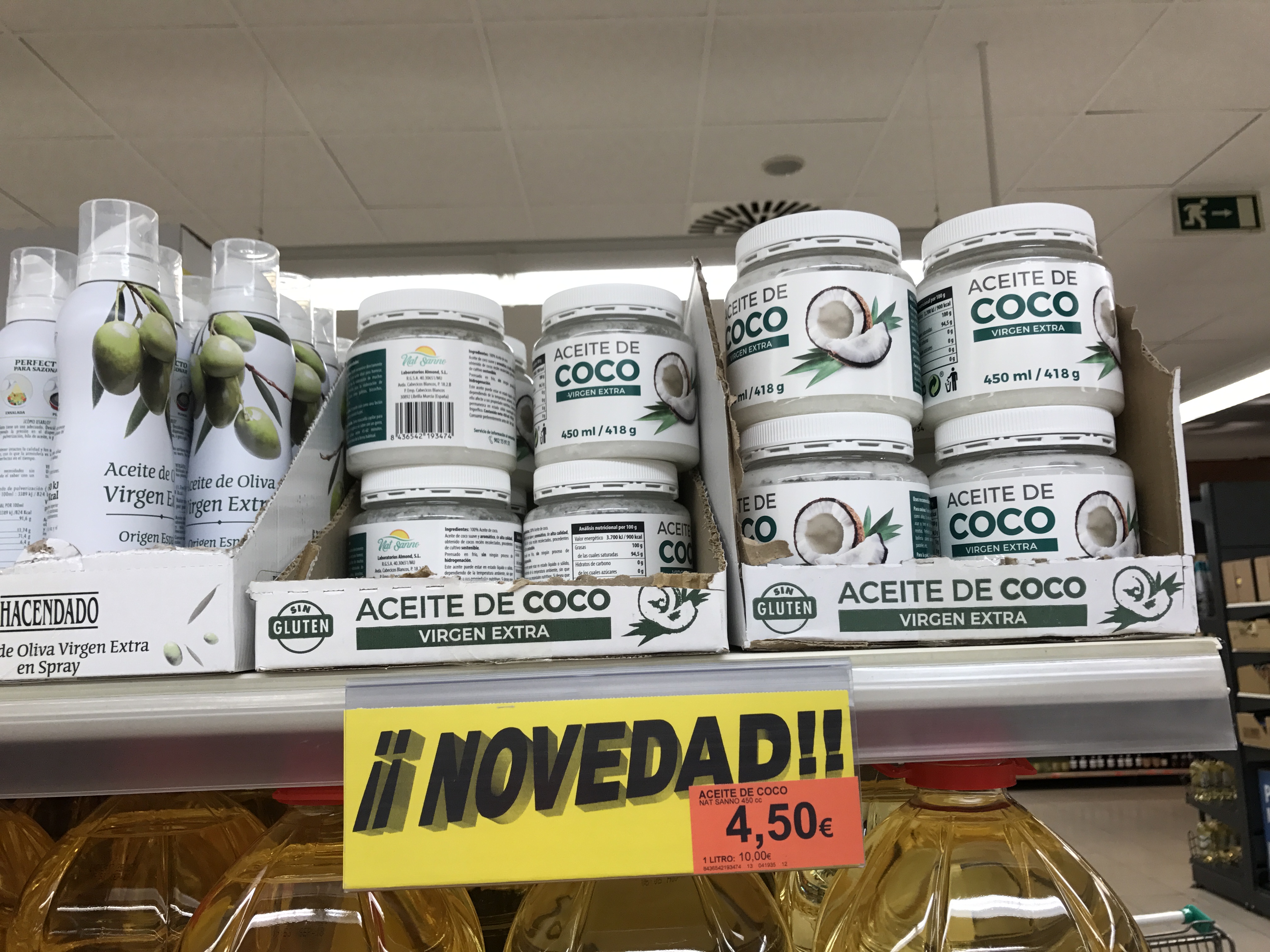 aceite de coco en Mercadona