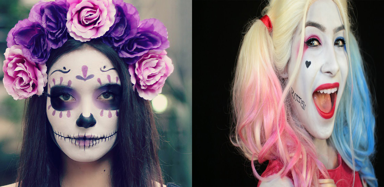 Tutorial maquillaje de Halloween: Harley Quinn y Calavera Mexicana - Dream  Alcalá