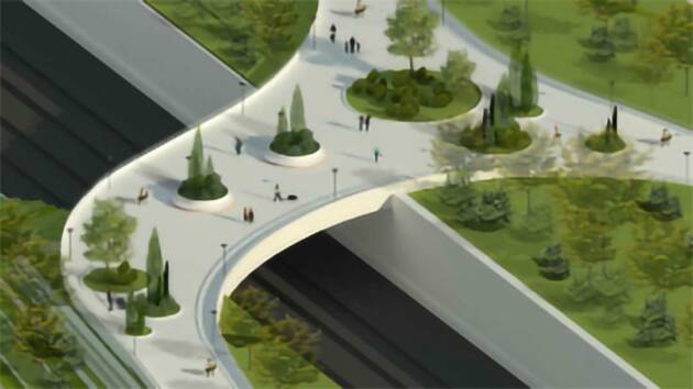 Alcalá estudiará salvar las vías del tren con un sistema de terrazas y jardines elevados