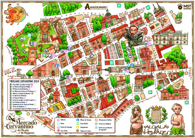Plano del Mercado Cervantino 2024 de Alcalá de Henares