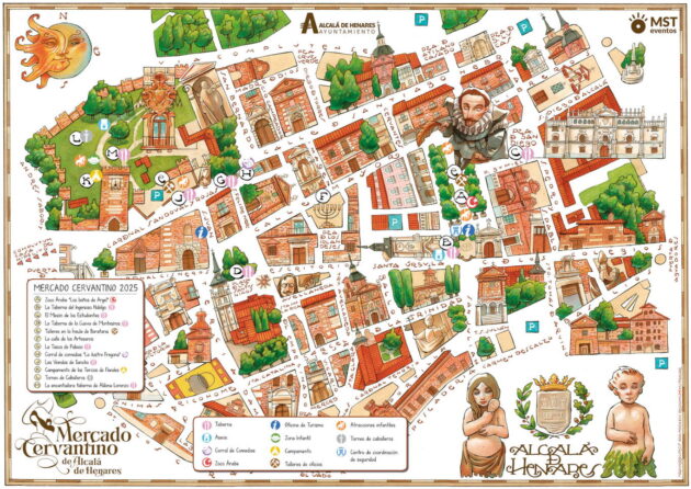 Plano del Mercado Cervantino 2025 de Alcalá de Henares