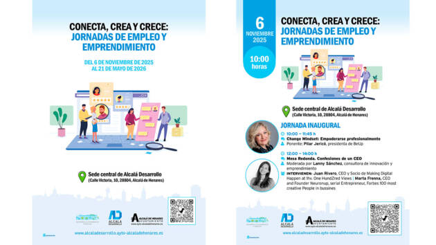 Conecta, crea y crece: jornadas formativas para impulsar el empleo y el emprendimiento en Alcalá