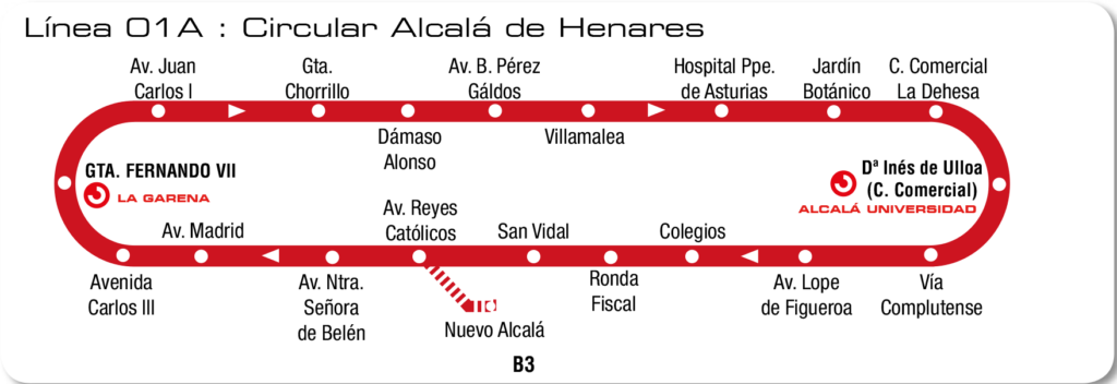 Línea 01A Circular de autobús urbano de Alcalá de Henares