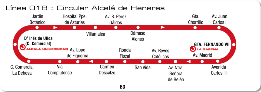 Linea 01B Circular de autobús urbano de Alcalá de Henares